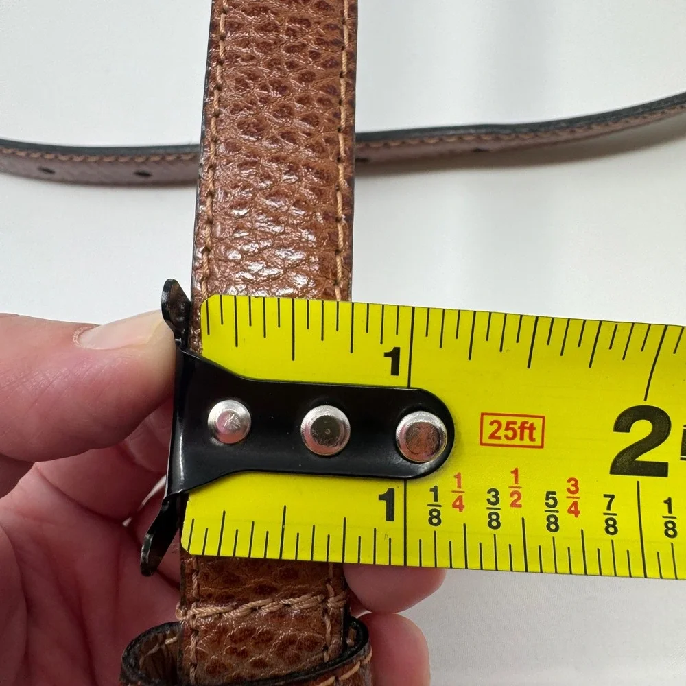 Brown Leather Women's Belt Top Grain Made in India Brown Pebbled 3/4